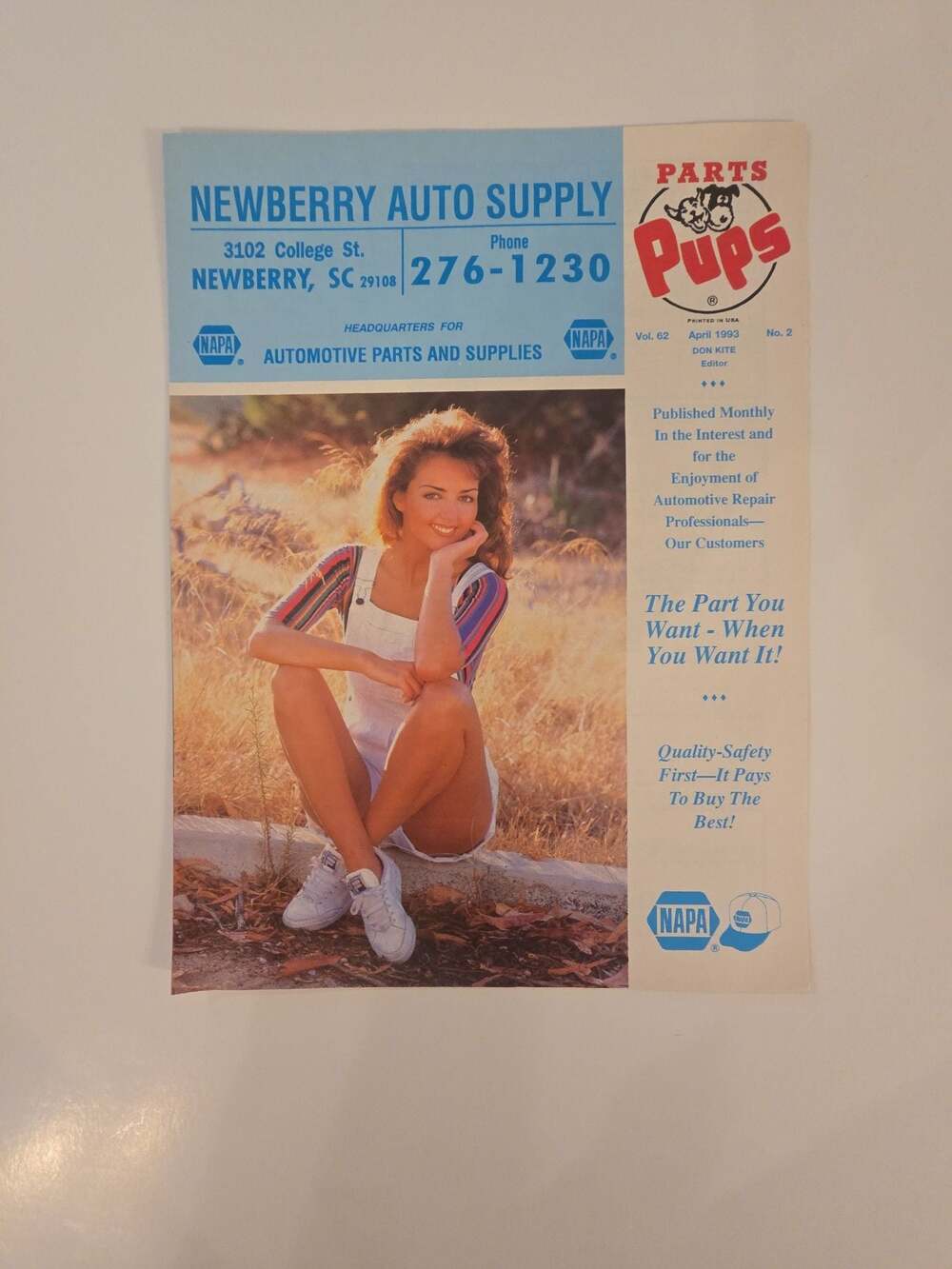 Vintage Parts Pups NAPA Auto Newsletter Magazine April 1993